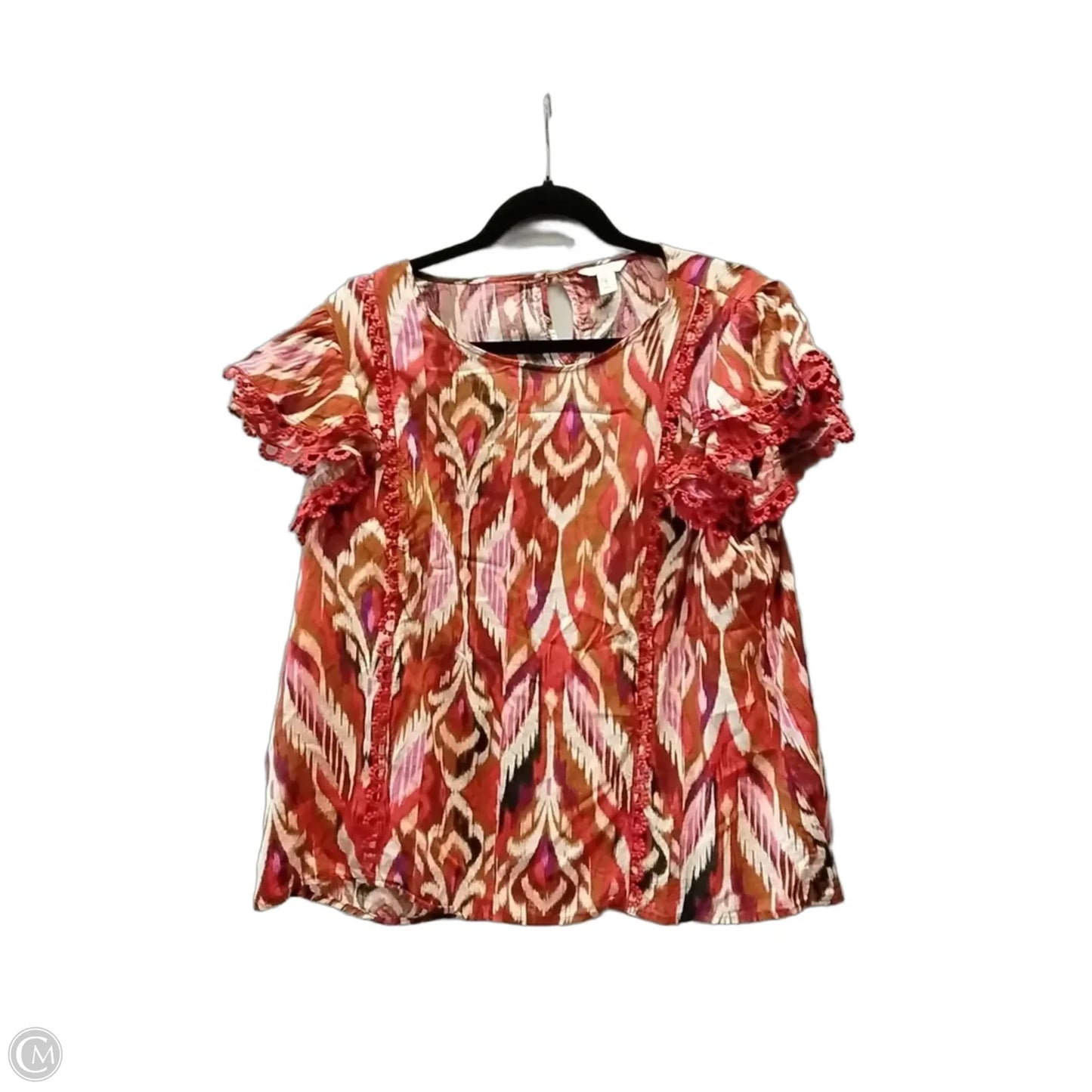 Blouse Short Sleeve By Cato In Orange, Size: 12
