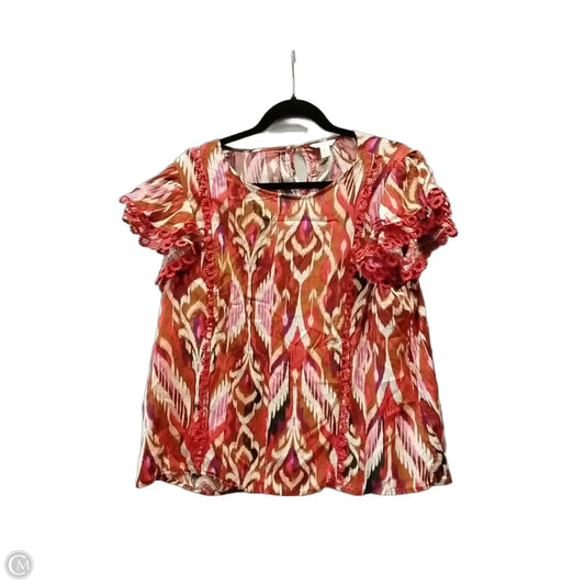 Blouse Short Sleeve By Cato In Orange, Size: 12