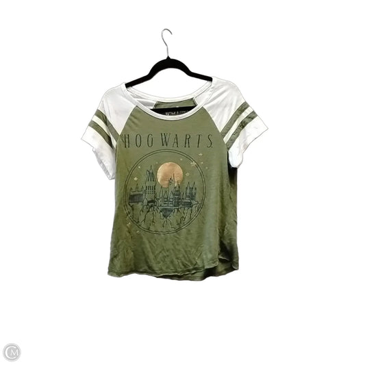 Top Short Sleeve By Cme In Green & White, Size: M