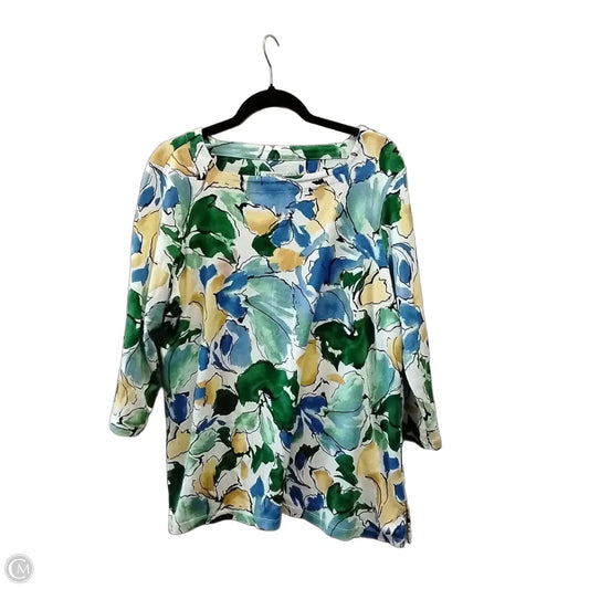 Top Long Sleeve By Chicos In Floral Print, Size: Xl