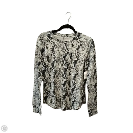 Athletic Top Long Sleeve Crewneck By Bcg In Snakeskin Print, Size: S