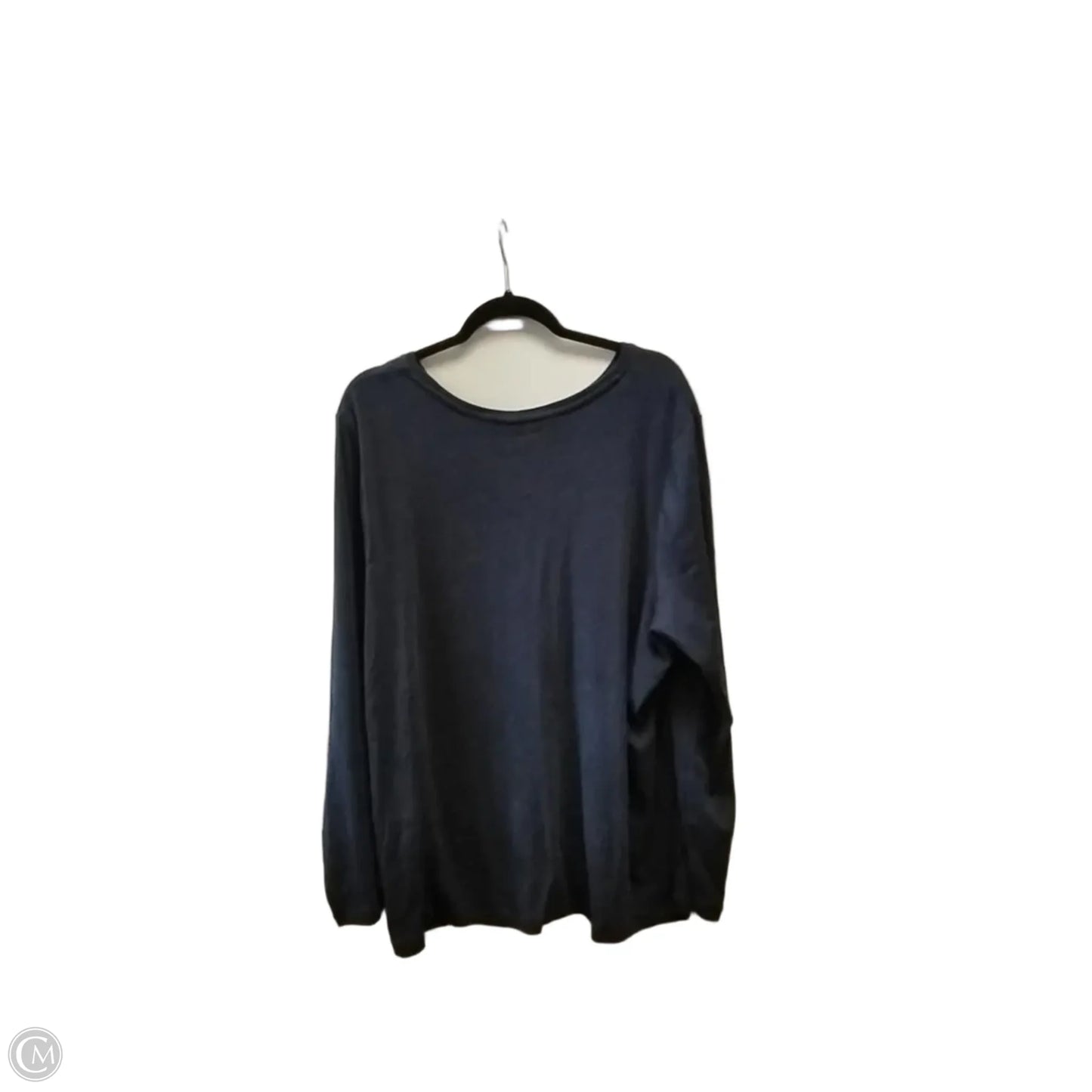Top Long Sleeve By Stylus In Navy, Size: 3x