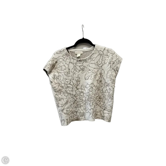 Sweater Short Sleeve By Cynthia Rowley In Brown & Cream, Size: M