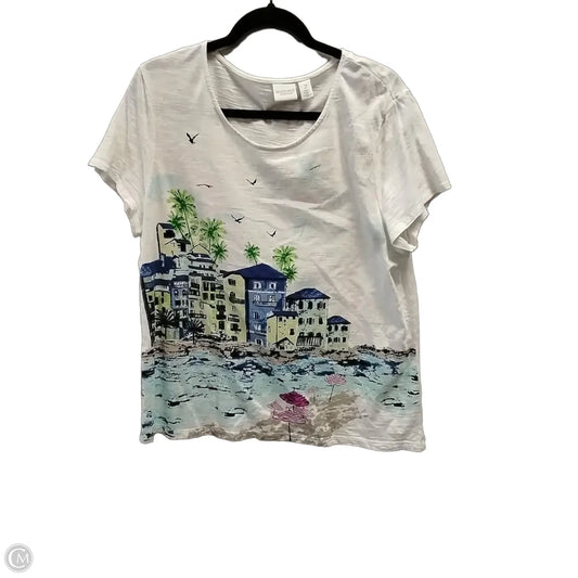 Top Short Sleeve By Chicos In Multi-colored, Size: M
