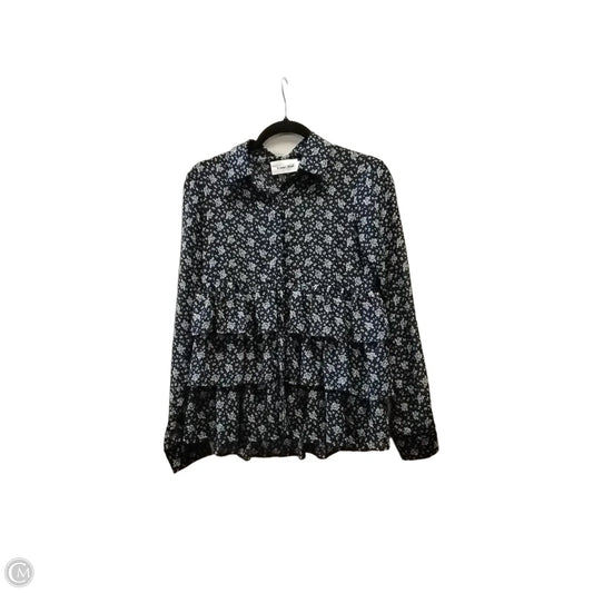 Blouse Long Sleeve By Line & Dot In Blue & White, Size: Xs