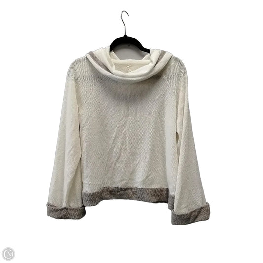 Top Long Sleeve By Cme In Cream & Grey, Size: M