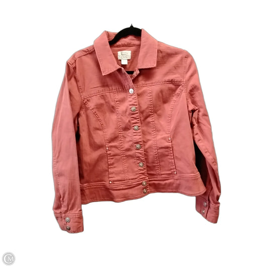Jacket Denim By Christopher And Banks In Orange, Size: L