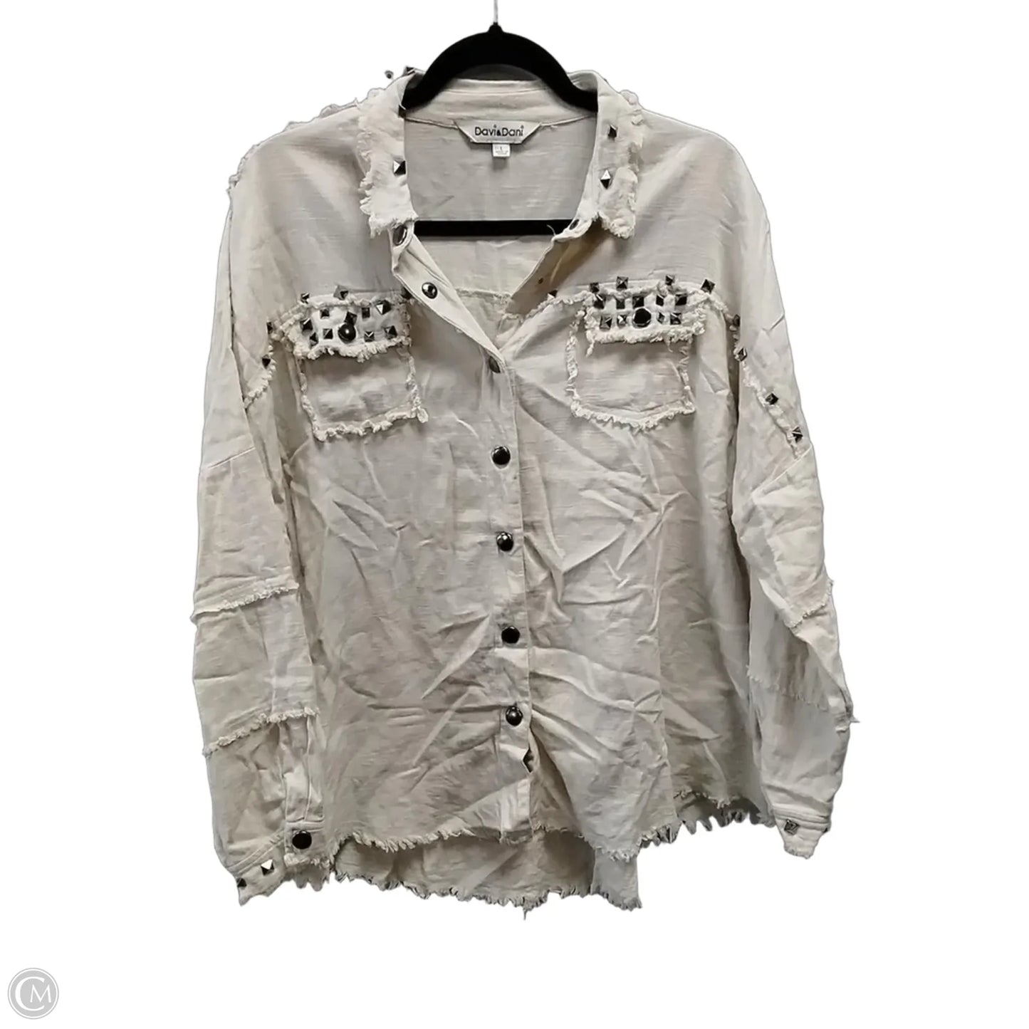 Top Long Sleeve By Davi & Dani In Beige, Size: L