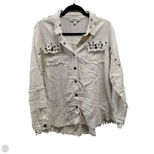 Top Long Sleeve By Davi & Dani In Beige, Size: L