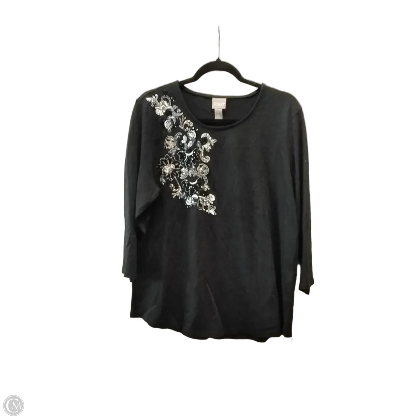 Top Long Sleeve By Chicos In Black, Size: 12