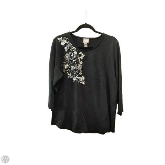 Top Long Sleeve By Chicos In Black, Size: 12