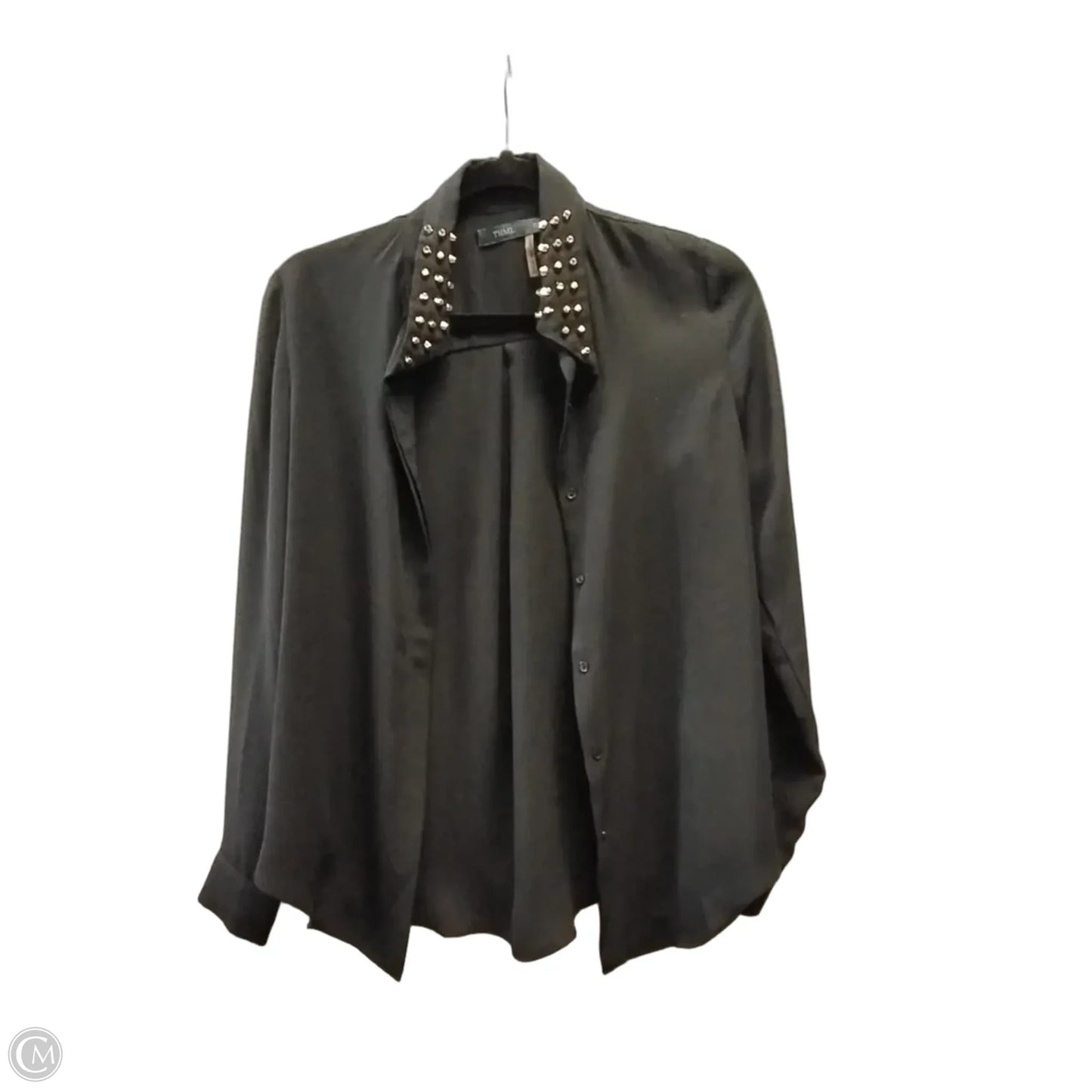 Blouse Long Sleeve By Thml In Black & Gold, Size: Xs