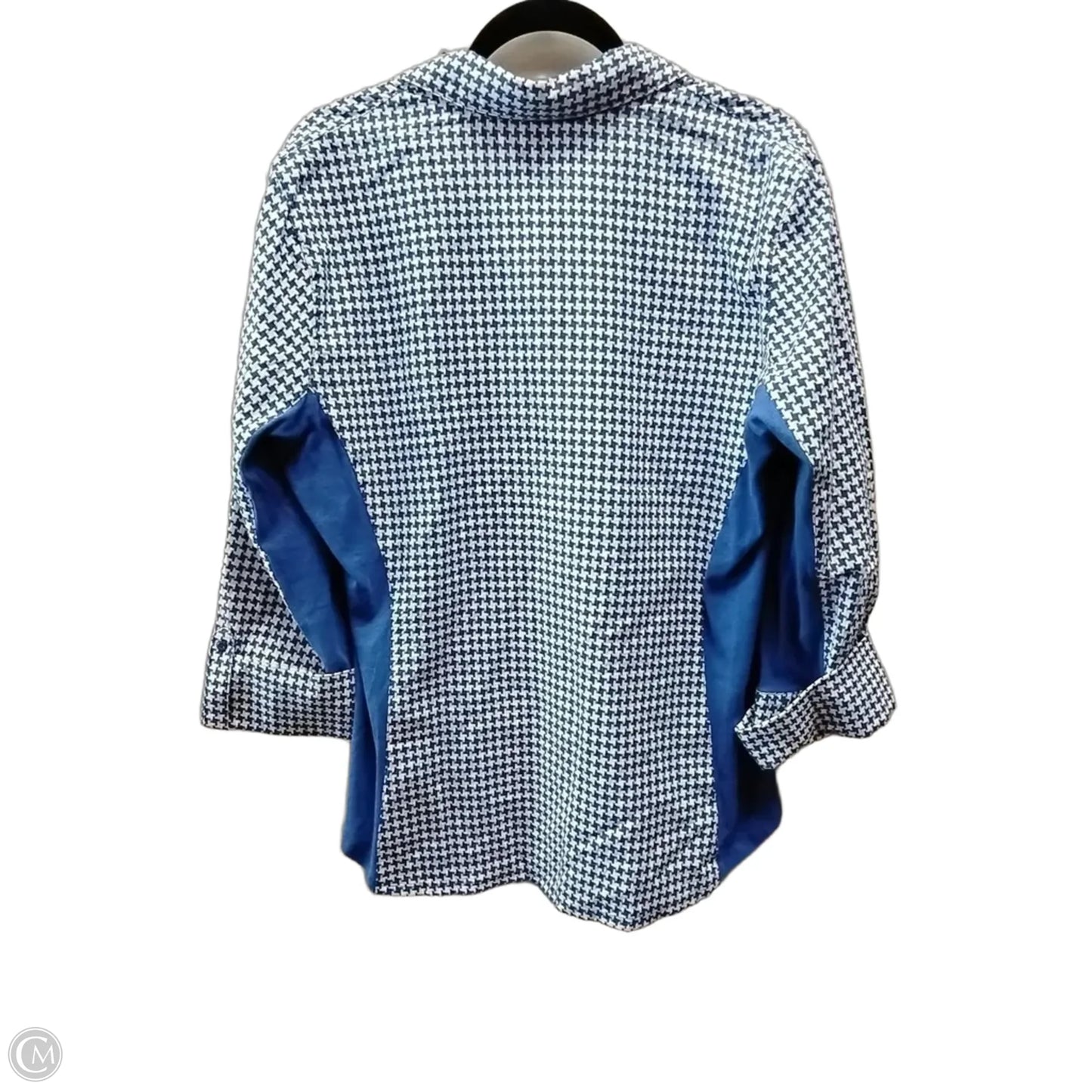 Blouse Long Sleeve By Zac And Rachel In Checkered Pattern, Size: Plus Xl