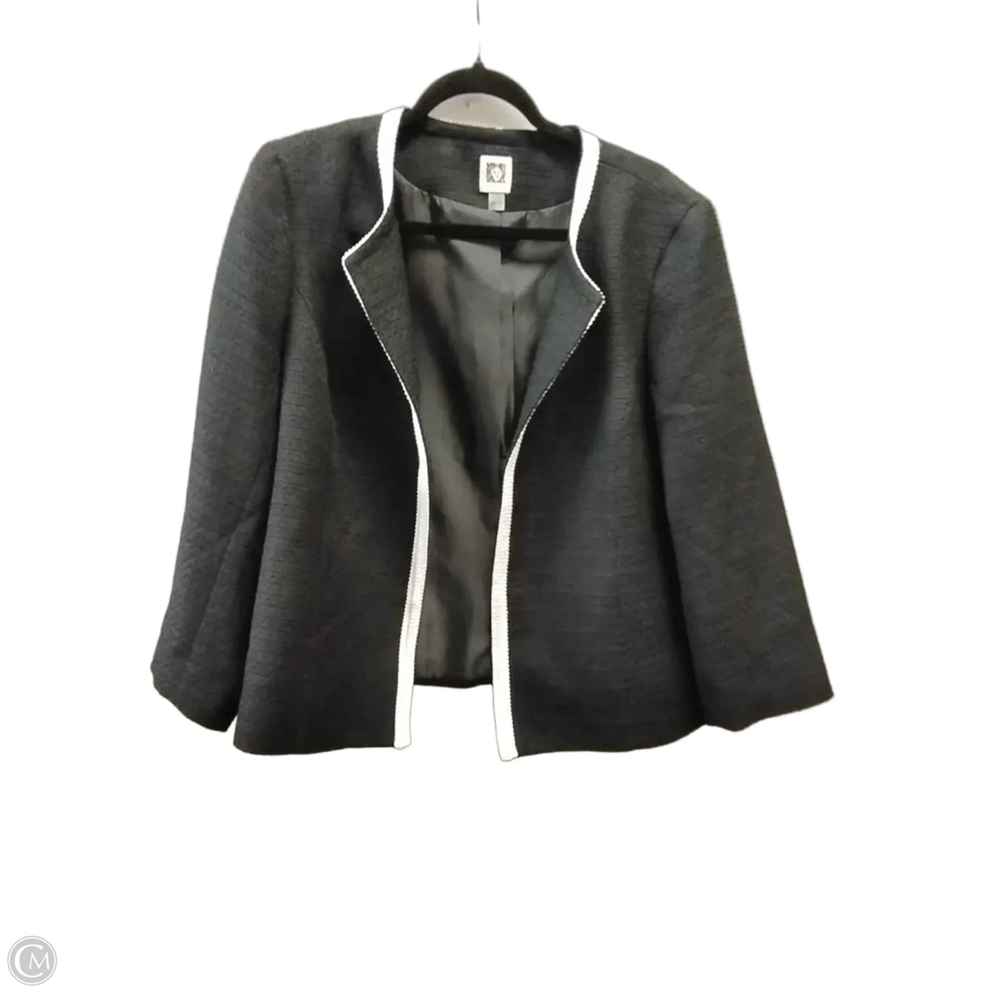 Blazer By Anne Klein In Black & Cream, Size: Xl