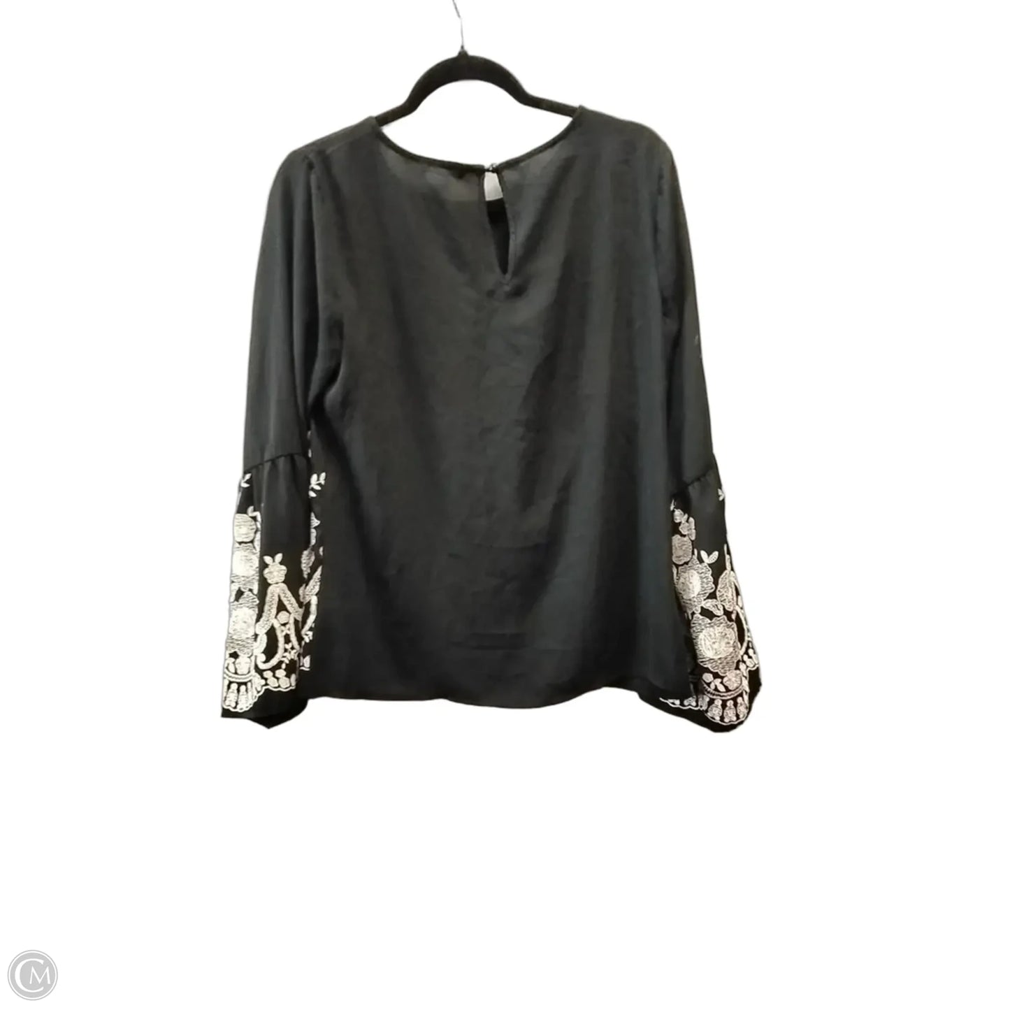 Blouse Long Sleeve By Maurices In Black & Cream, Size: M