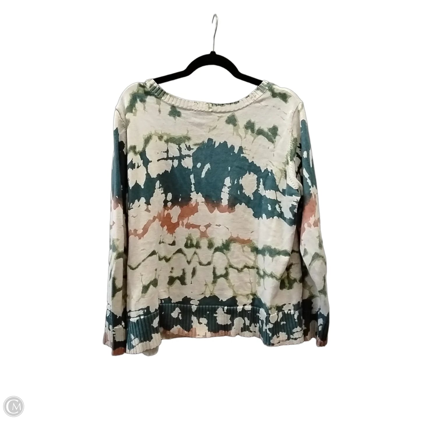 Sweater By Tribal In Tie Dye Print, Size: L
