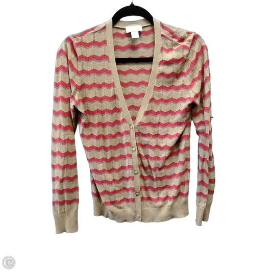 Sweater Cardigan By Loft In Striped Pattern, Size: S