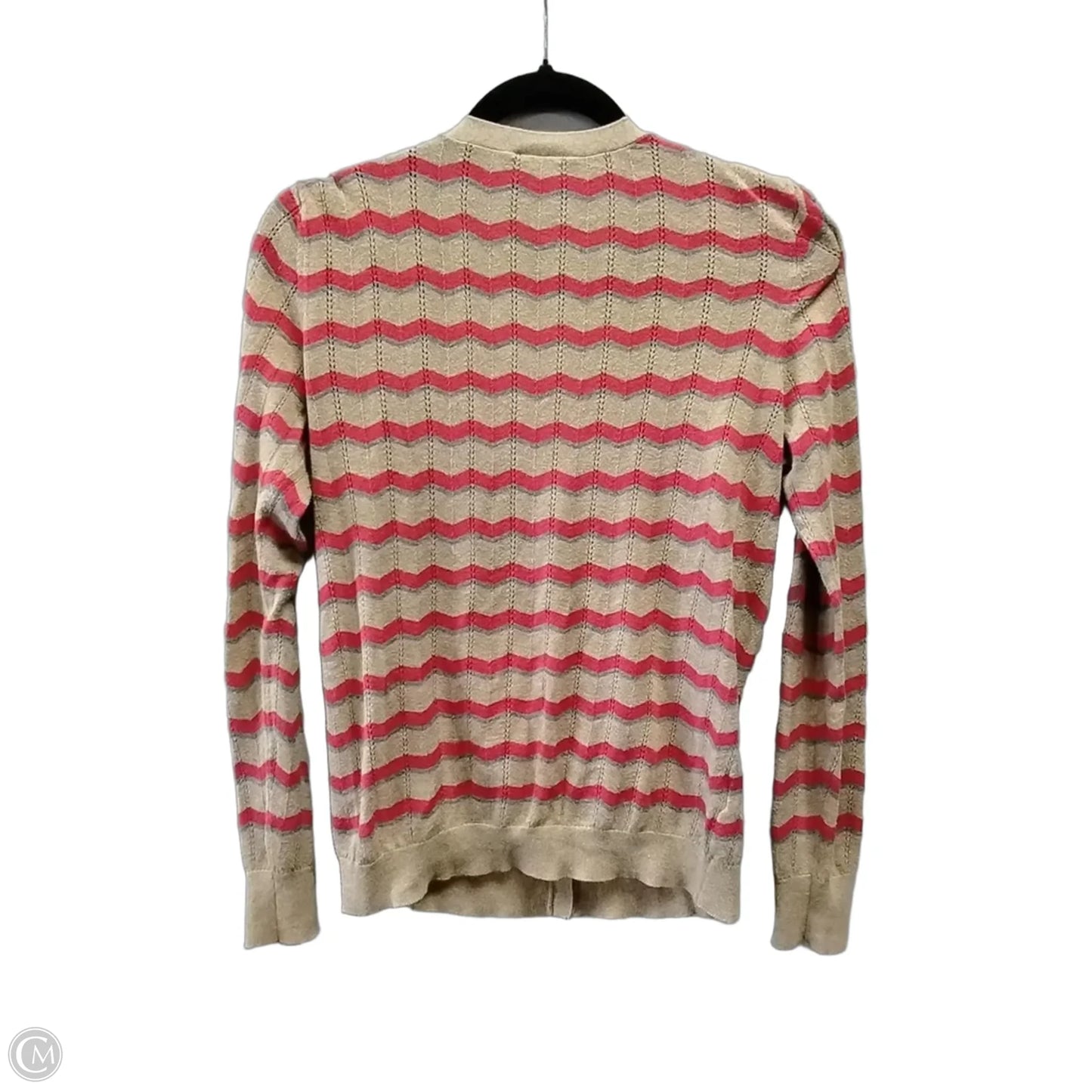 Sweater Cardigan By Loft In Striped Pattern, Size: S