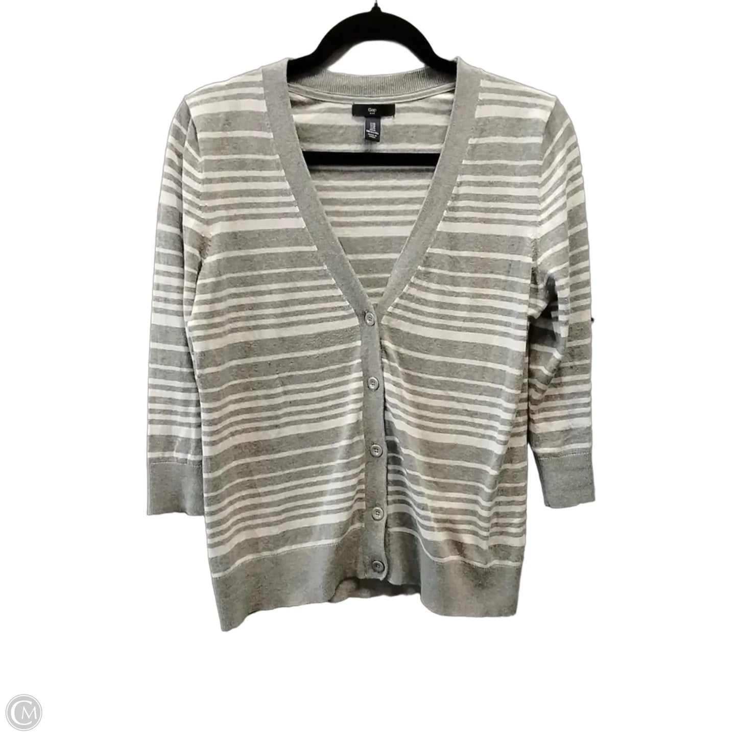 Sweater Cardigan By Gap In Striped Pattern, Size: M