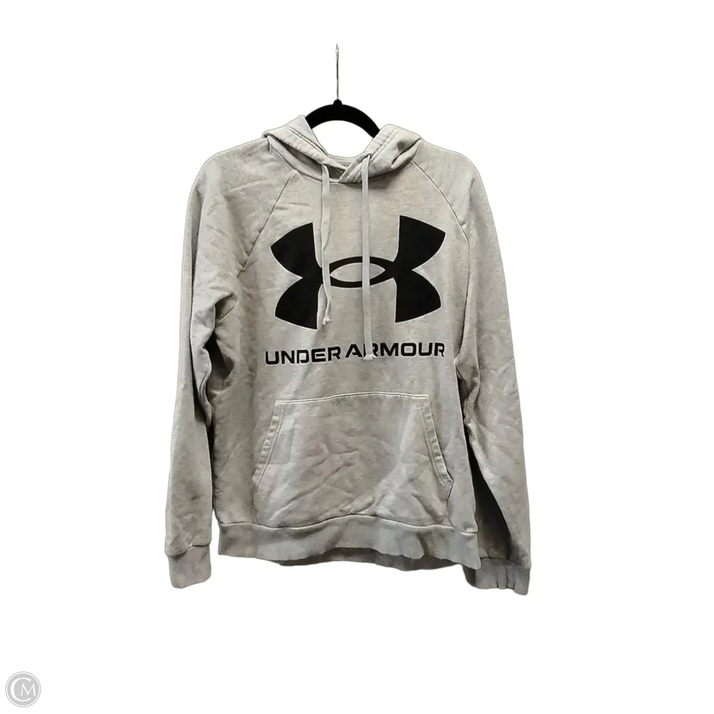 Athletic Sweatshirt Hoodie By Under Armour In Grey, Size: M
