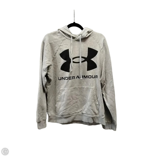 Athletic Sweatshirt Hoodie By Under Armour In Grey, Size: M