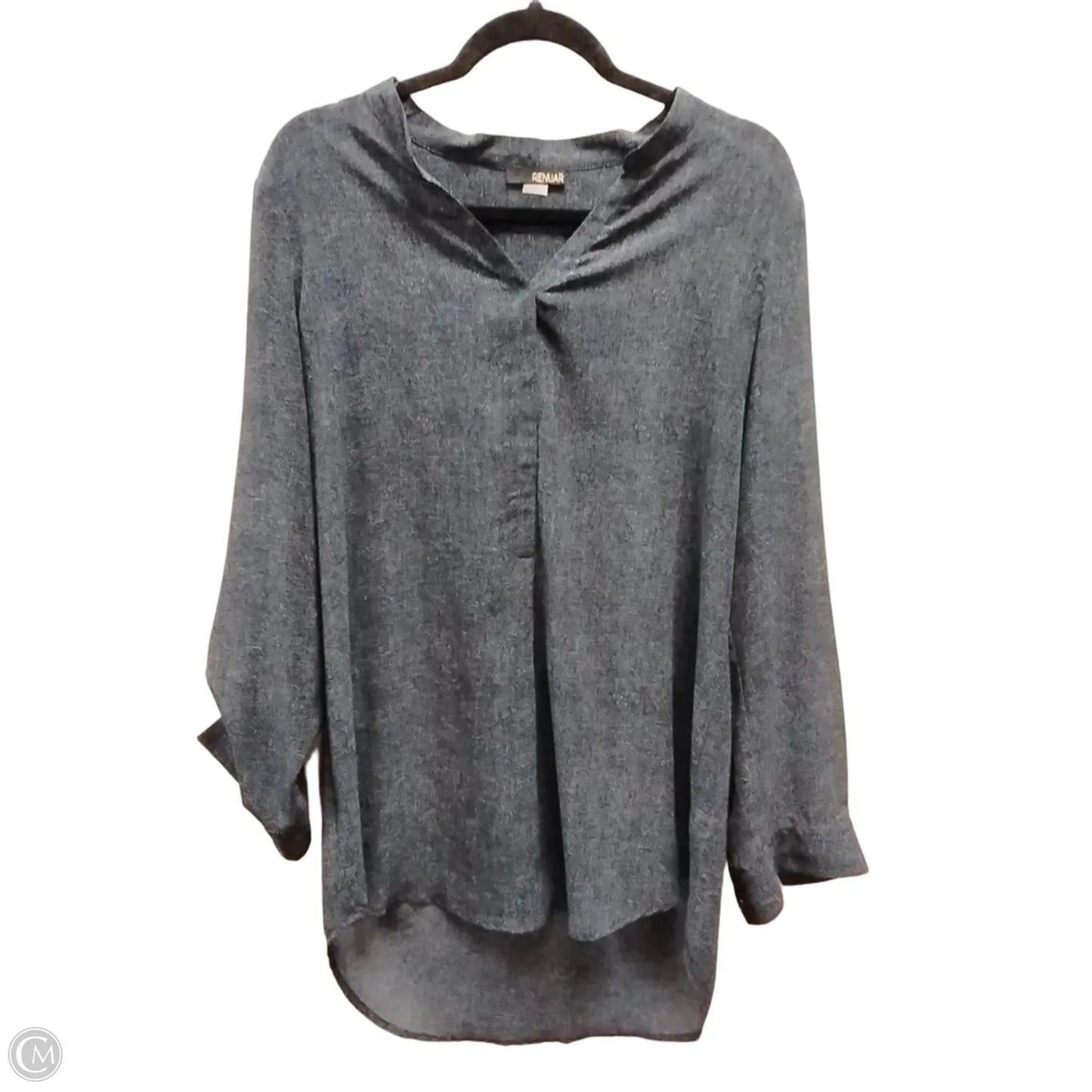 Blouse Long Sleeve By Cme In Navy, Size: L