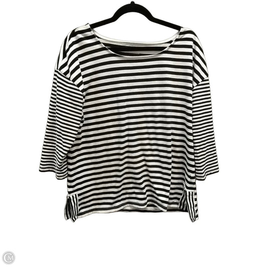 Top Long Sleeve By Talbots In Striped Pattern, Size: L