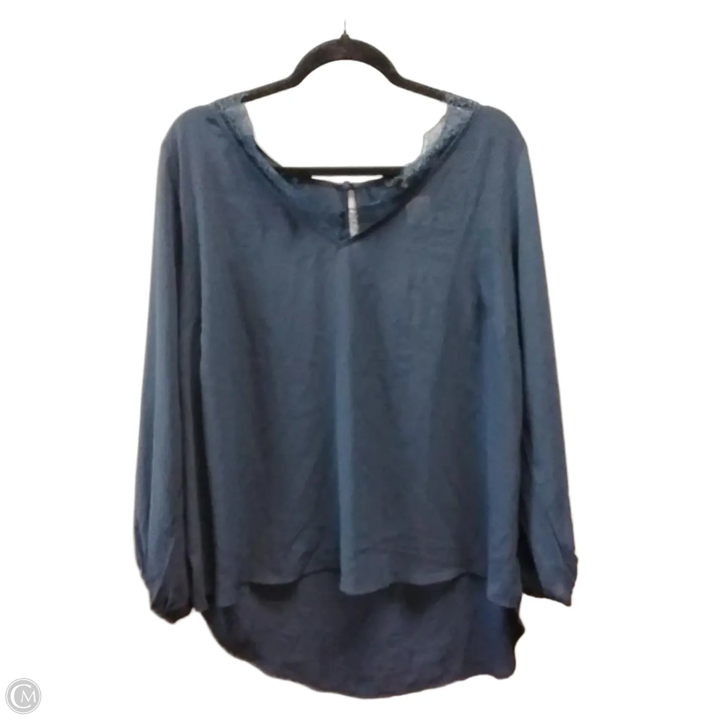 Blouse Long Sleeve By Papermoon In Navy, Size: 1x