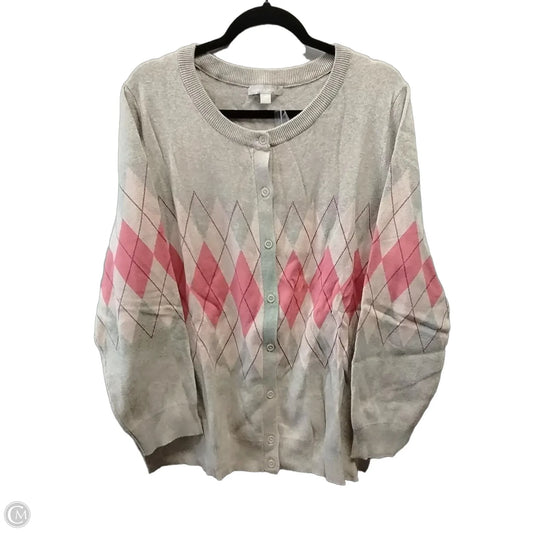 Sweater By Woman Within In Brown & Pink, Size: 1x