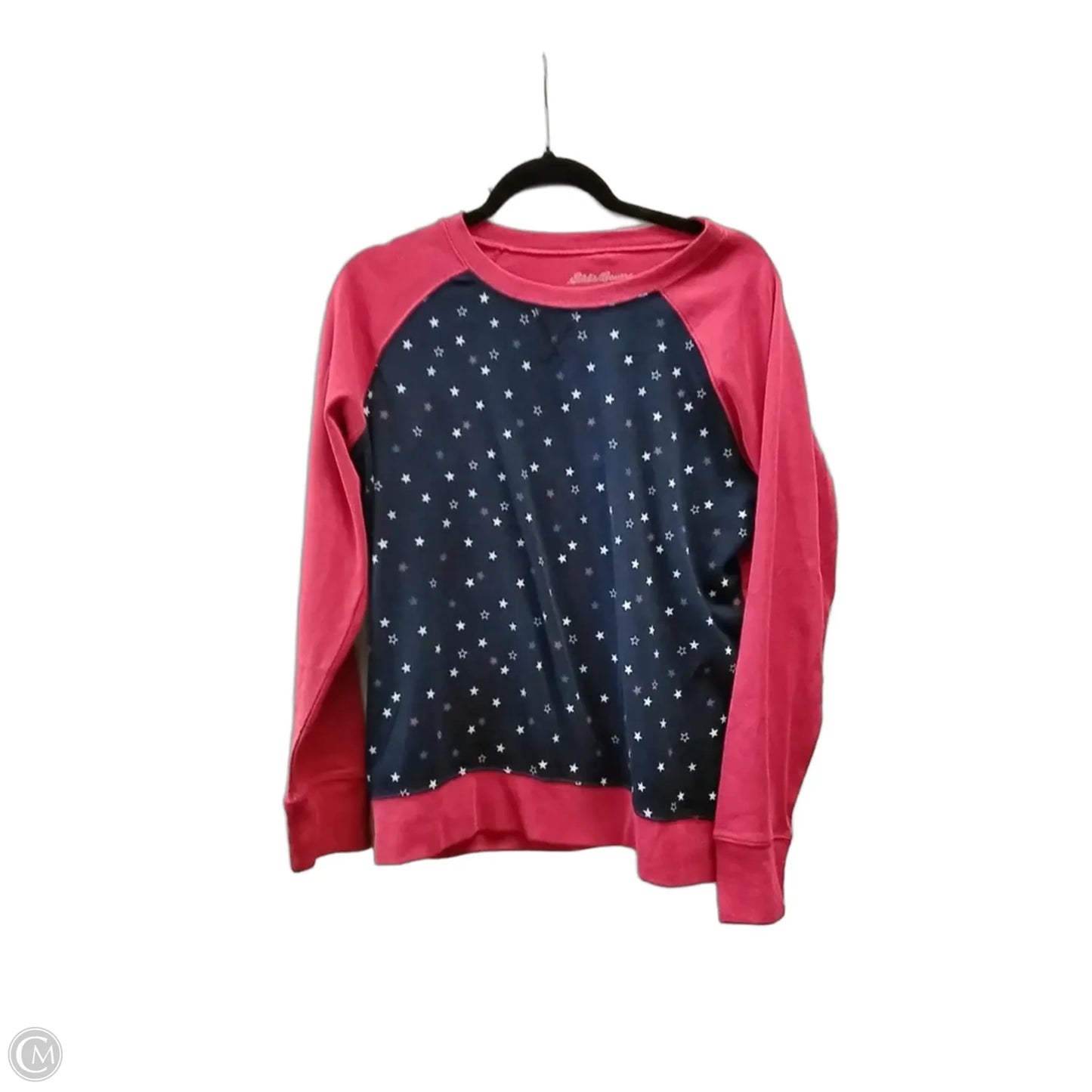 Sweatshirt Crewneck By Eddie Bauer In Blue & Red & White, Size: L
