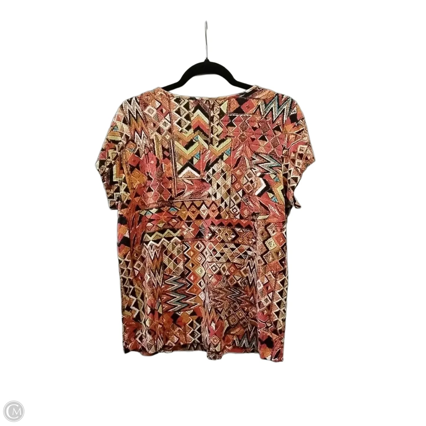 Top Short Sleeve By Chicos In Orange, Size: L