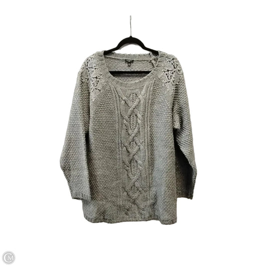 Sweater By Talbots In Grey, Size: 3x