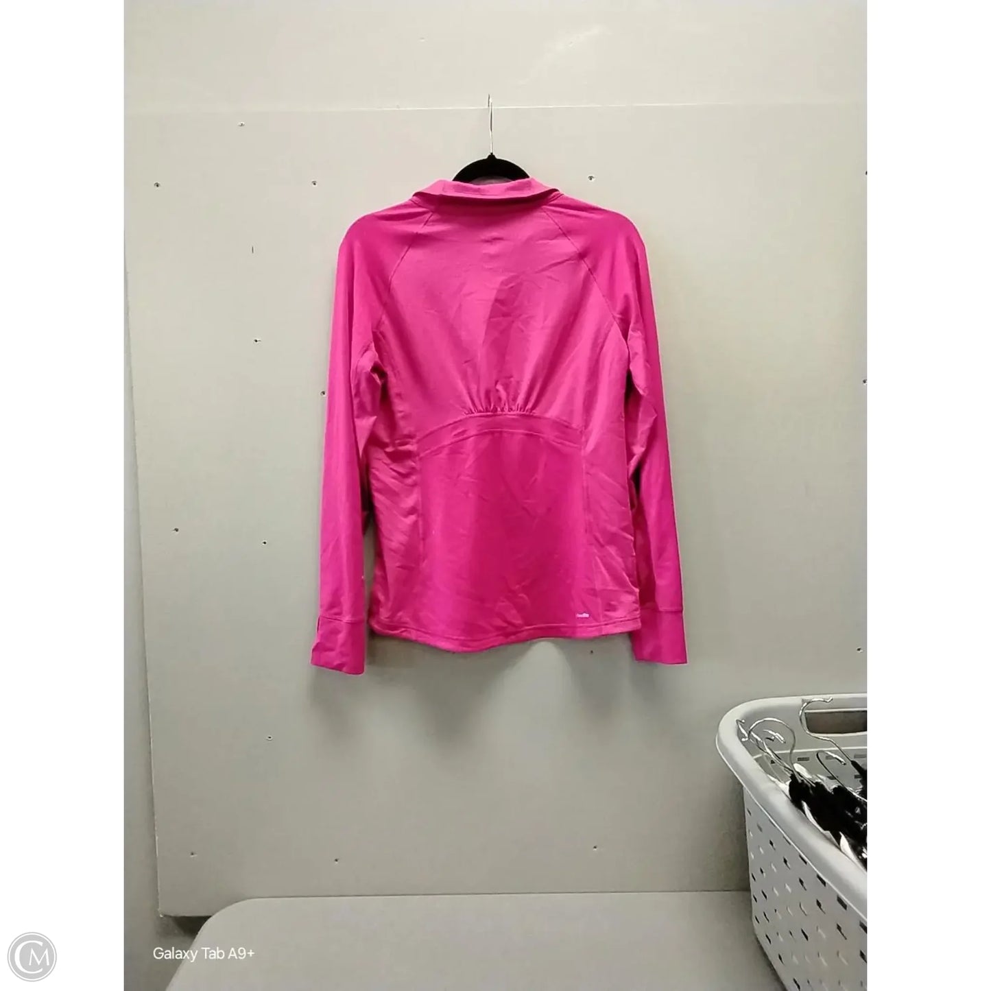 Athletic Top Long Sleeve Collar By Adidas In Pink, Size: M