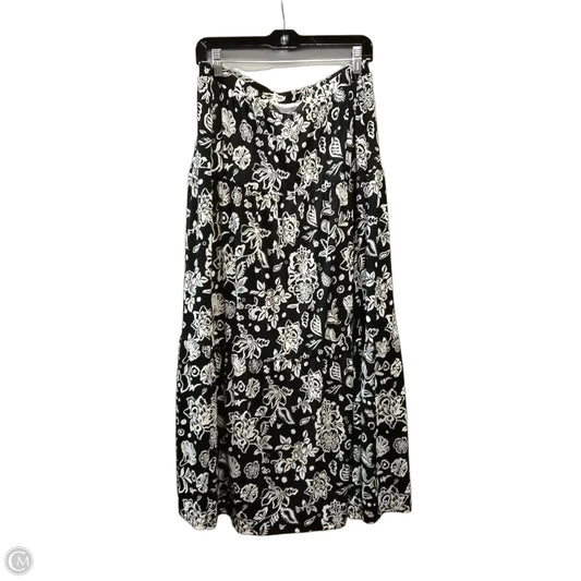 Skirt Maxi By Cato In Black & White, Size: 10