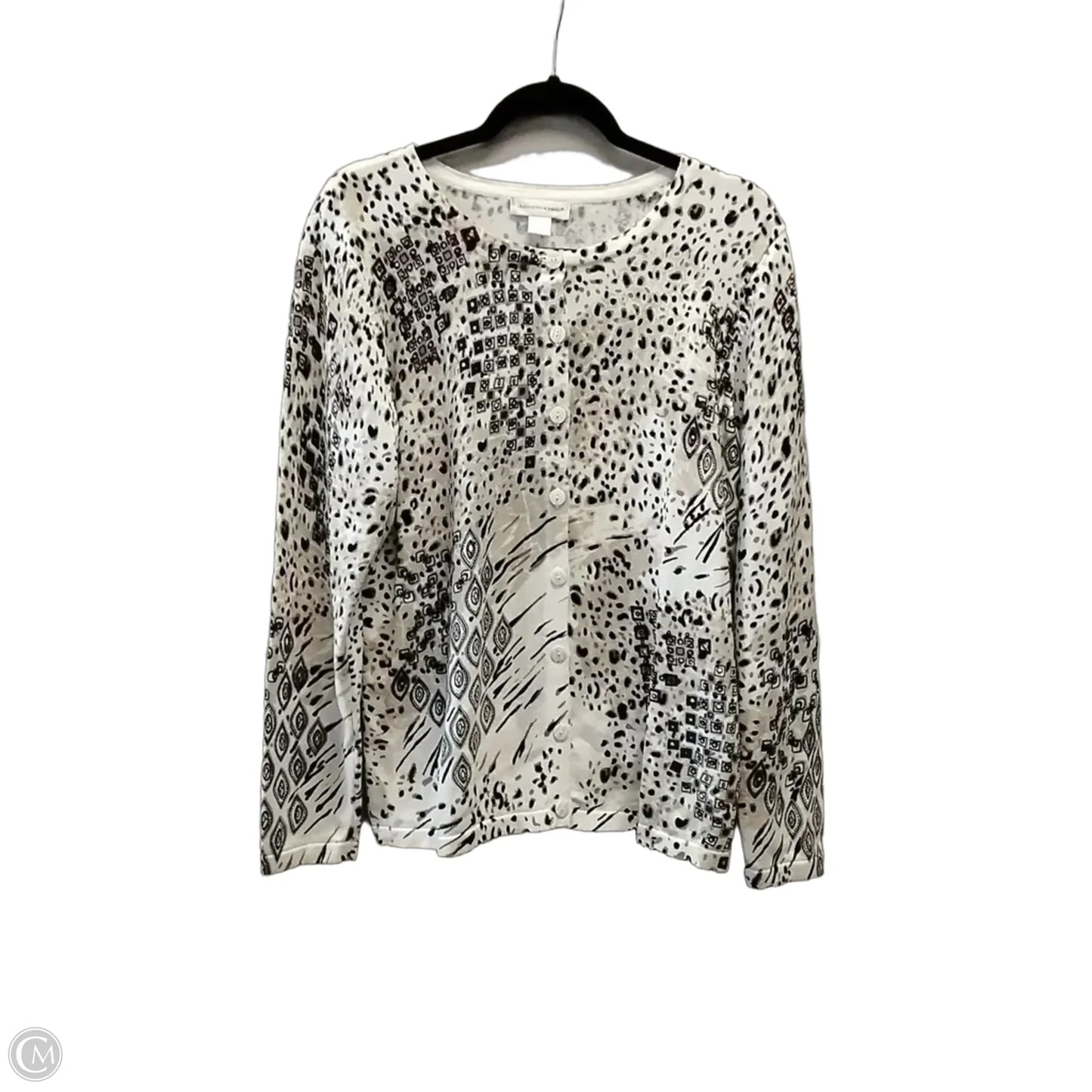 Sweater Cardigan By Christopher And Banks In Leopard Print, Size: L