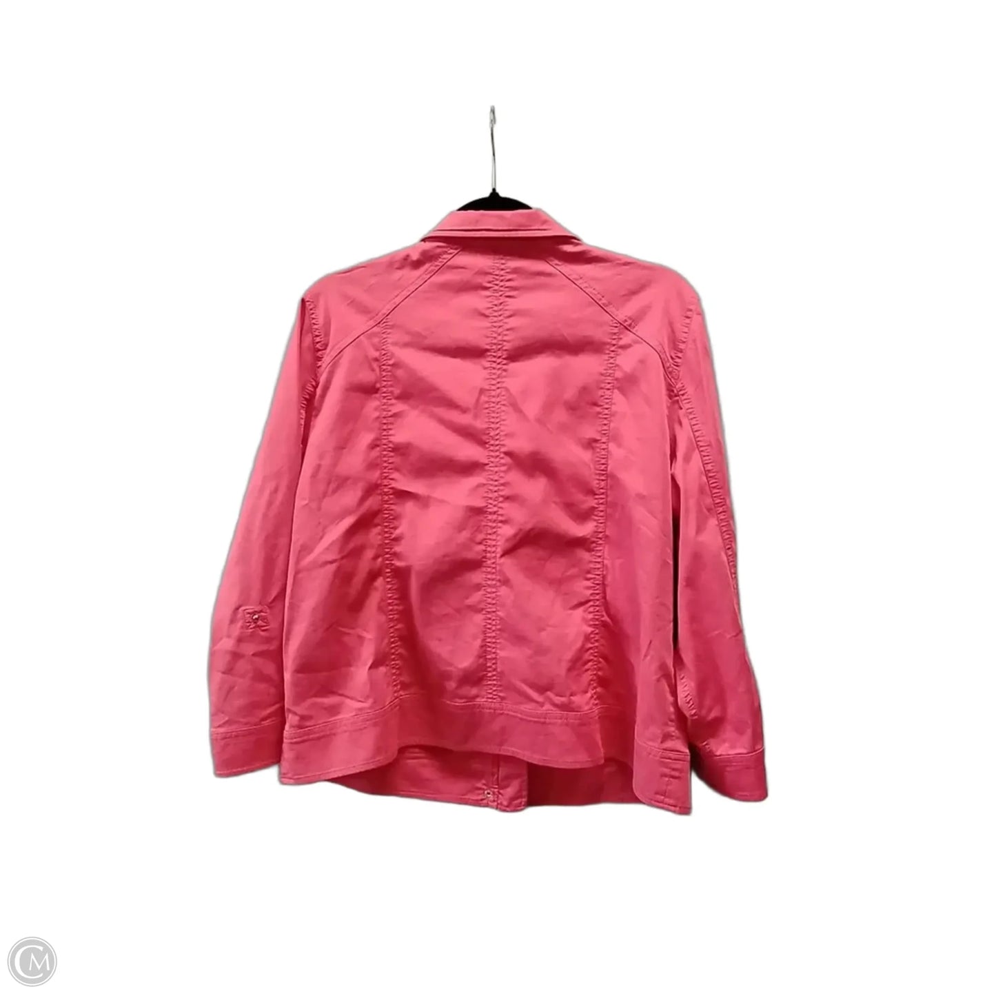 Coat Raincoat By Chicos In Orange, Size: L