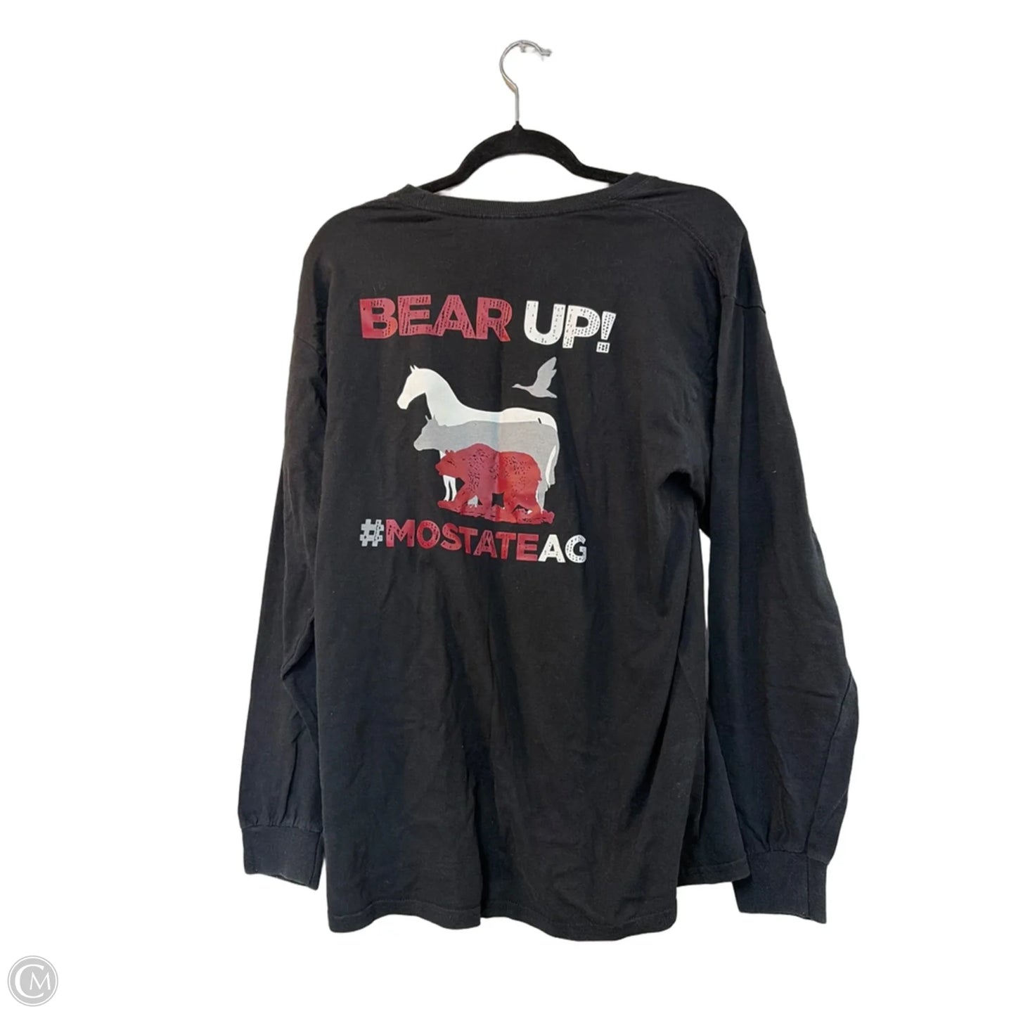 Top Long Sleeve By Gildan In Black, Size: L