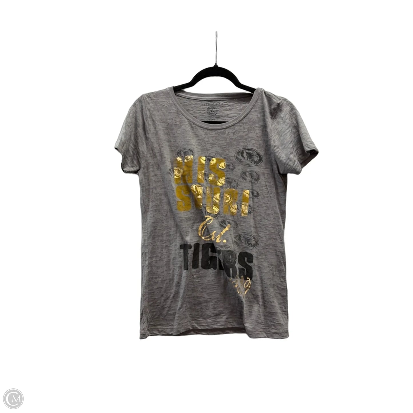 Athletic Top Long Sleeve Crewneck By Pink In Black & Yellow, Size: Sp