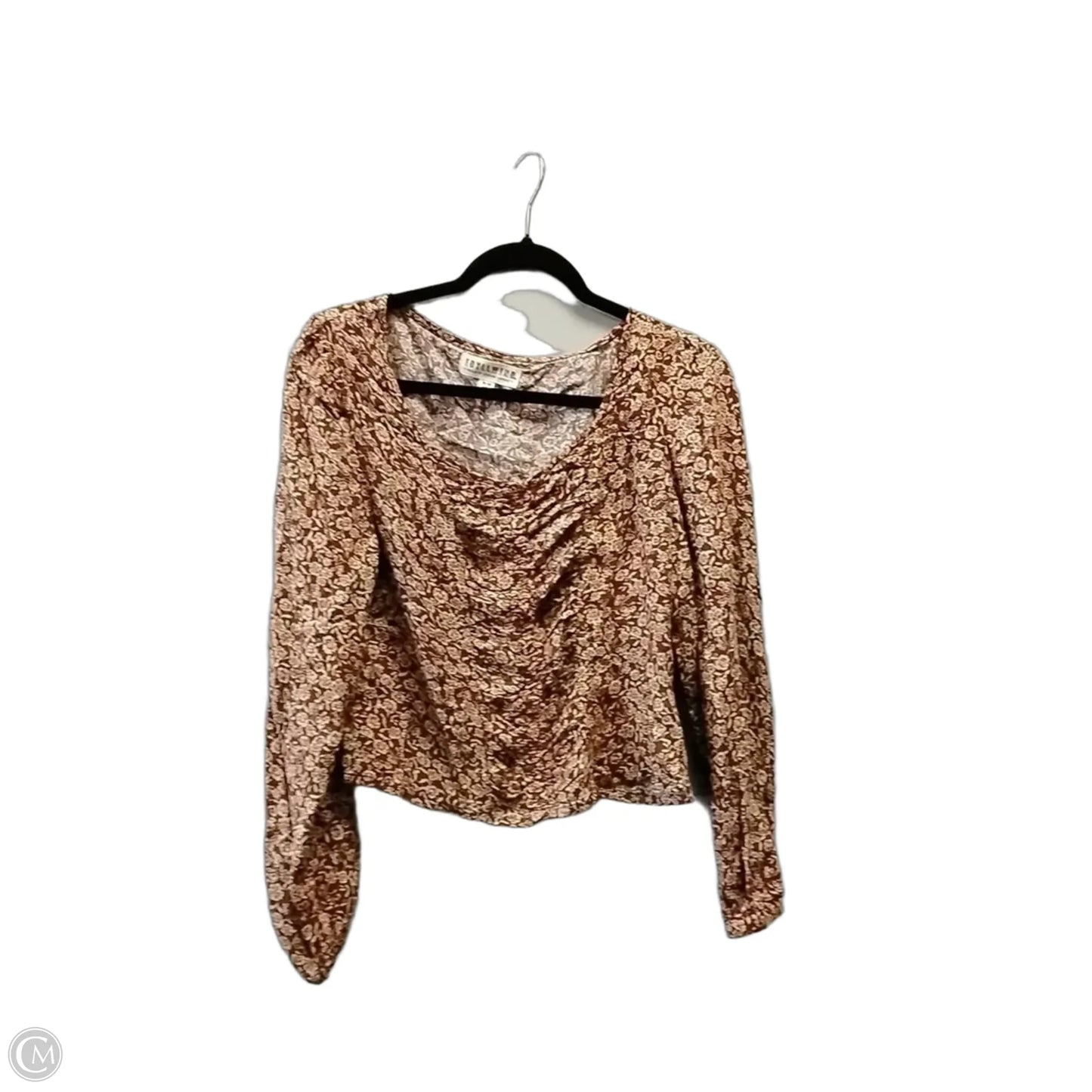 Top Long Sleeve By Idyllwind In Brown & Cream, Size: M