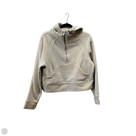 Sweatshirt Hoodie By Clothes Mentor In Tan, Size: M