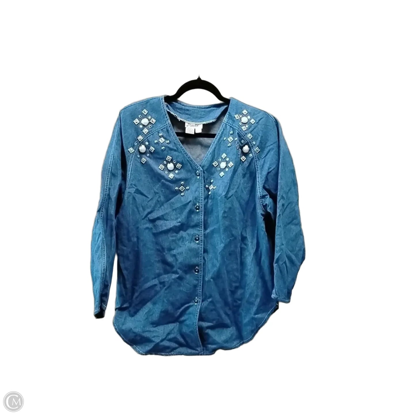 Top Long Sleeve By Clothes Mentor In Blue, Size: M