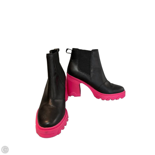 Boots Ankle Heels By Sorel In Black & Pink, Size: 8