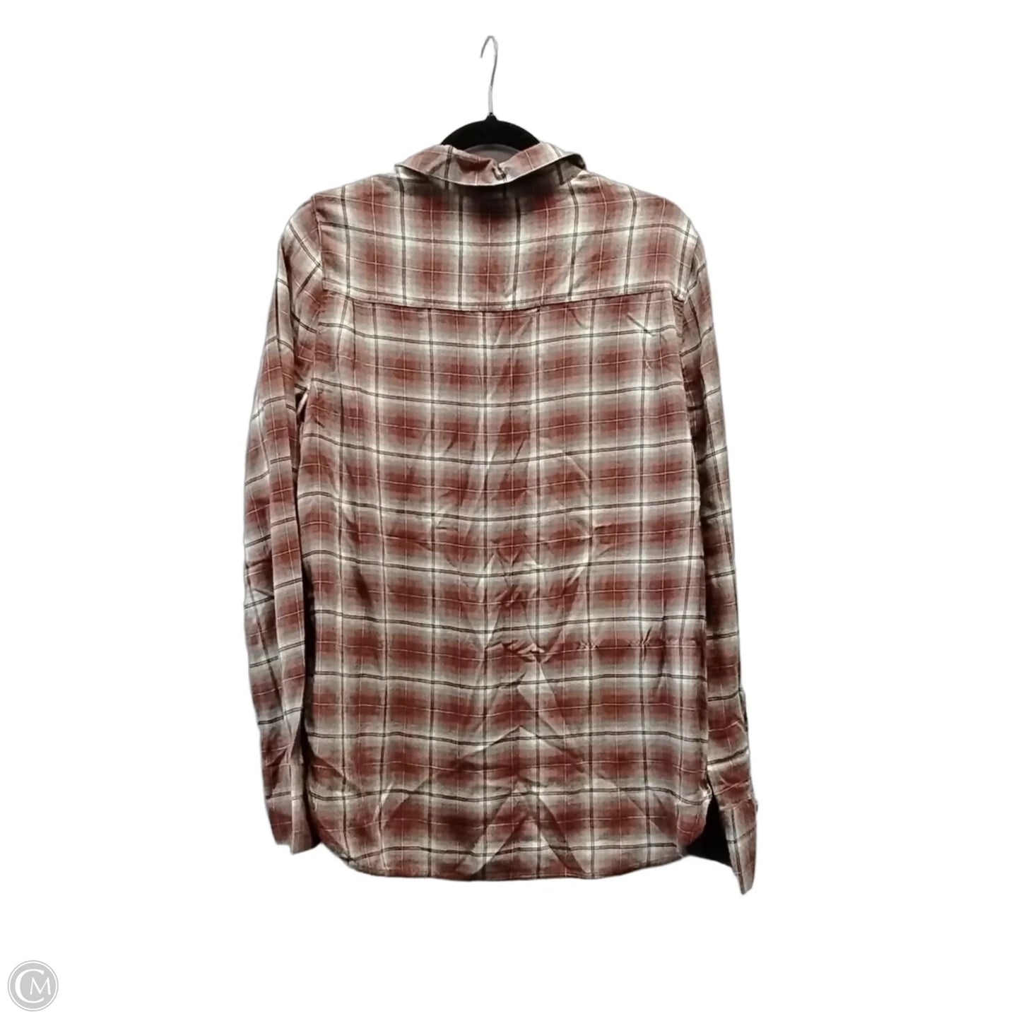 Top Long Sleeve By Beachlunchlounge In Checkered Pattern, Size: M