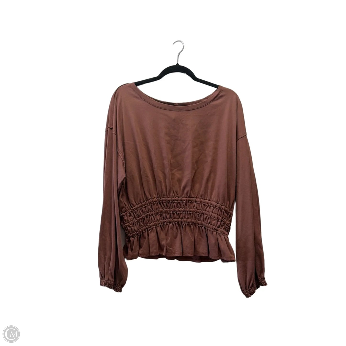 Blouse Long Sleeve By Wishlist In Brown, Size: L
