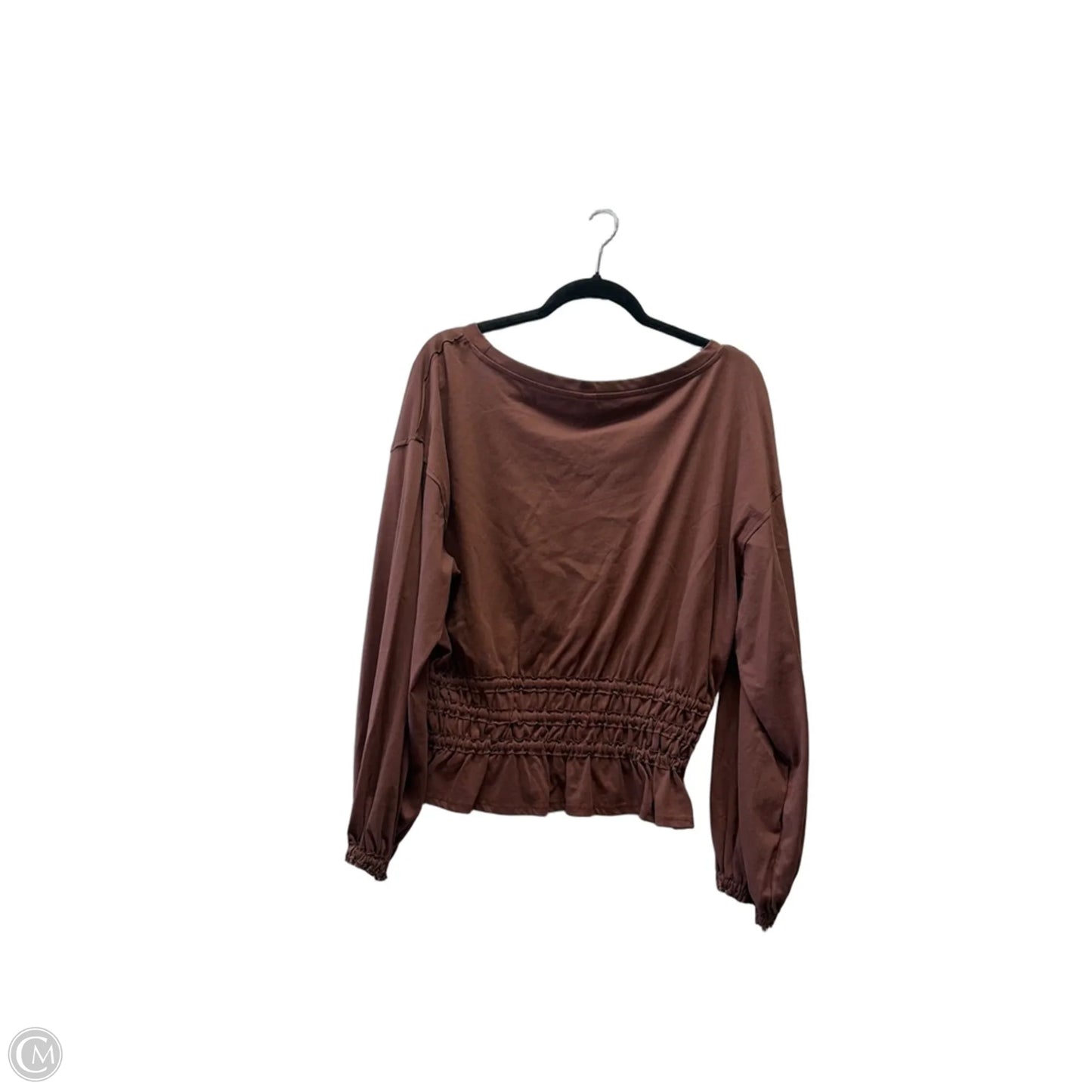 Blouse Long Sleeve By Wishlist In Brown, Size: L