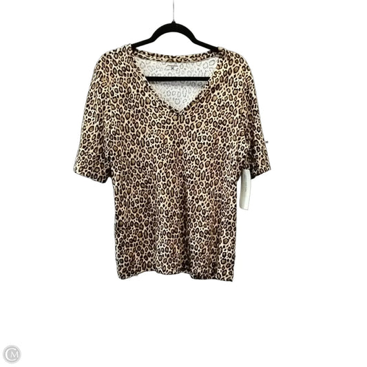 Top Short Sleeve By Jones New York In Leopard Print, Size: Xl