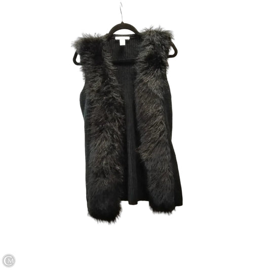 Vest Faux Fur & Sherpa By White House Black Market In Black, Size: S