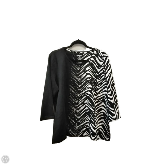 Top Long Sleeve By Allison Daley In Black & White, Size: Xl