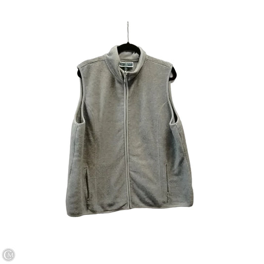 Vest Fleece By Karen Scott In Grey, Size: Xxl