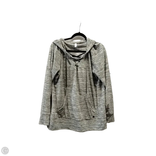 Sweatshirt Hoodie By Ideology In Grey, Size: 1x